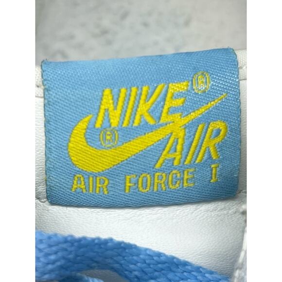 2005 Nike Air Force 1 Low White Blue Yellow 307109‑143 Size 13